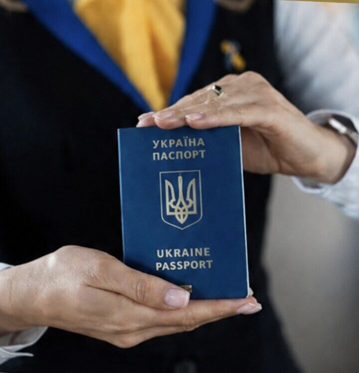 Працівниця центру передає закордонний паспорт